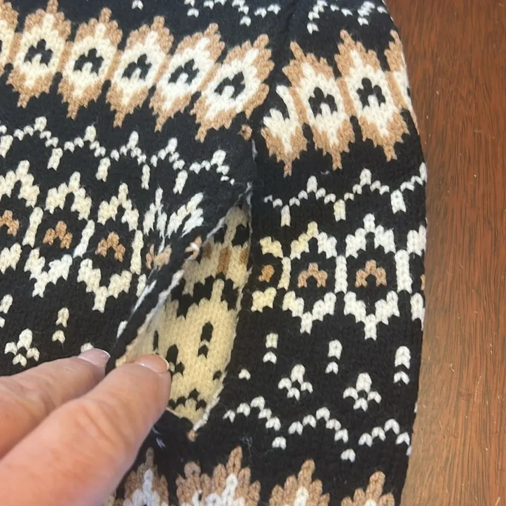 Loft brown black white patterned dog sweater Size XL New